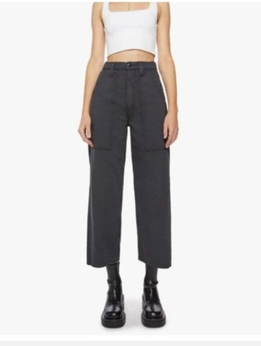 Mother The Quartet Breaker Flood Faded Black Wide Leg Cargo Size 2q4